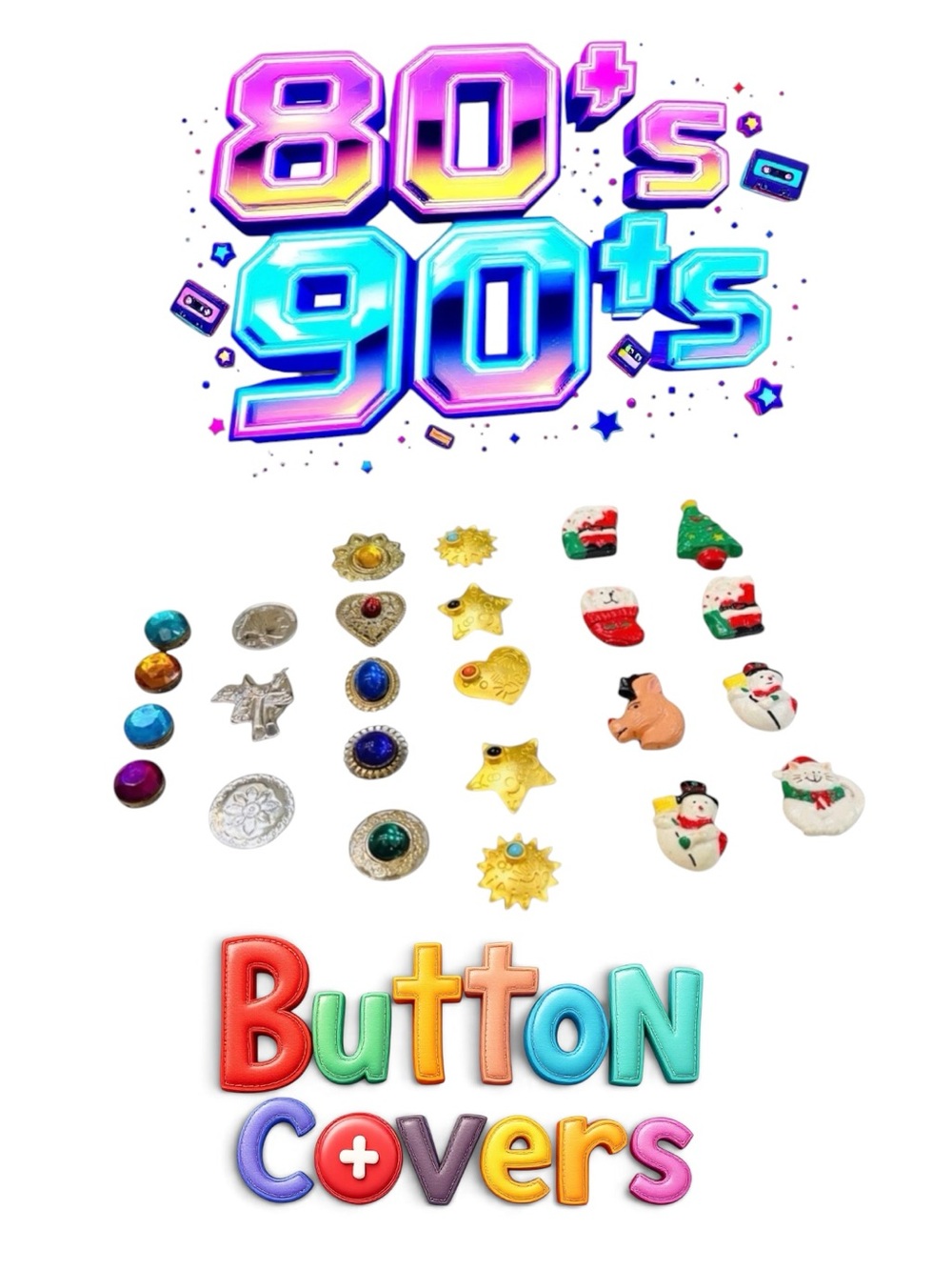 6 Sets of Vintage 80โs-90โs Button Covers